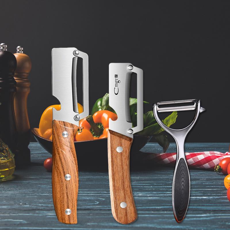 Premium Vegetable Peeler Stainless Steel Kitchen Peeler Bottle Opener Fruit Paring Knife for Potato Sugarcane Scraping Tools