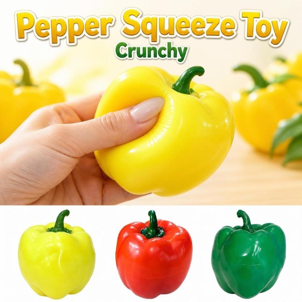 Moldable Pepper Squeeze Toy Sound Effects TPR Fidget Toy Home Decoration