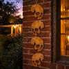 Retro Halloween Decoration Skull Hanging Ornaments, Metal Garden Sign, Decorative Fun Yard Sign Shaped Tags for Indoor Outdoor Decor Festive