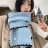 Women's Korean Style Red Imitation Cashmere Christmas Scarf – Warm, Versatile, Knitted Snood for Winter