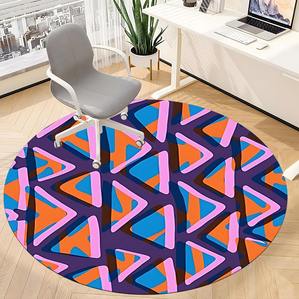 1pc Abstract Pattern Office Round Rug, Non-slip, Soft and Durable Office Rug for Interior Decoration, Perfect for Office, Beautiful Decoration yy26031