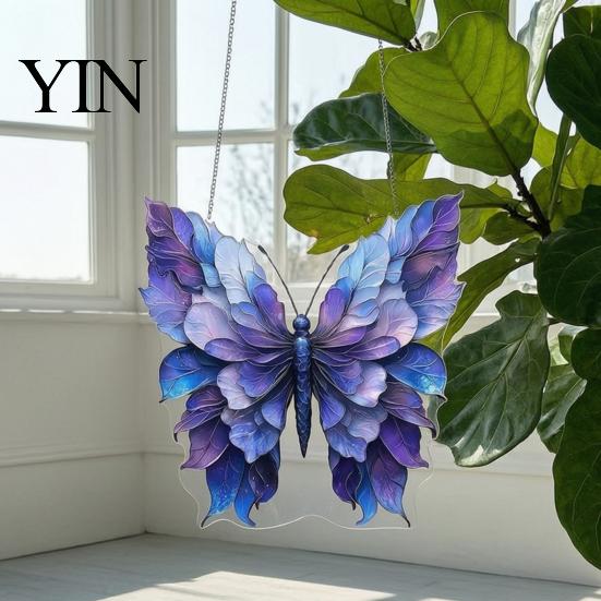 Decorative Light Catcher for Balcony Butterfly Acrylic Sun Catcher, Rainbow Hanging Decoration, Durable Prism Suncatcher Home Lanyard Ornament Living