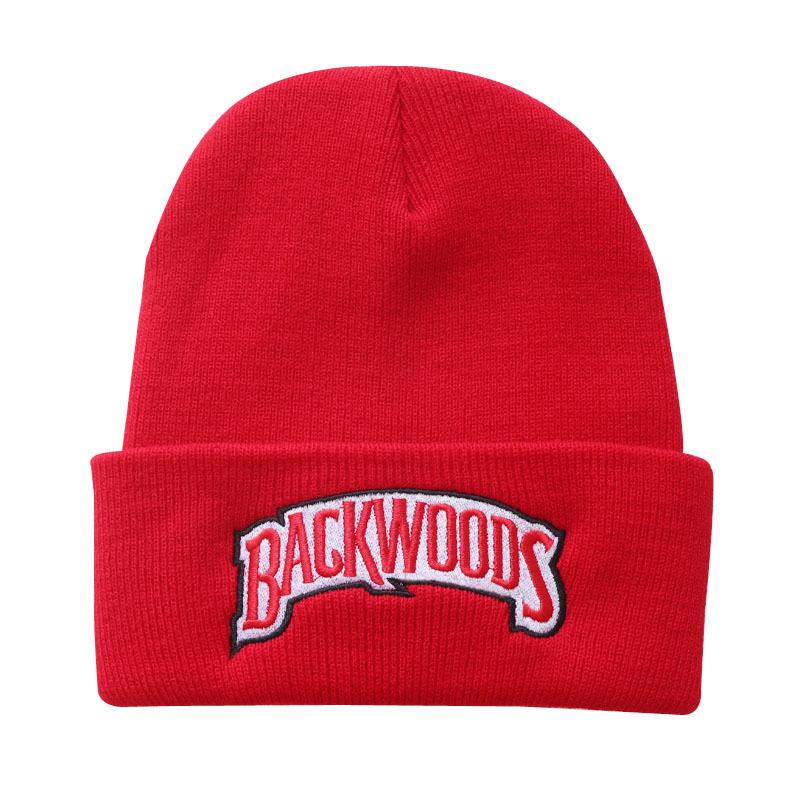 Autumn and winter letters for men and women BACKWOODS Warm knitted hat with embroidery for students, pullover hat