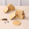 6pcs/set Bamboo Tea Coaster with Holder Round/Square Shaped Drink Coaster Kung Fu Tea Cup Holder Tea Ceremony Accessories Placemat Heat Insulated Pad