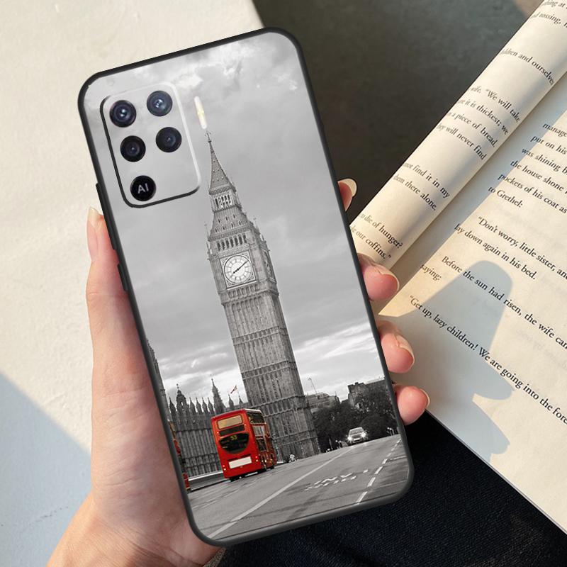 Лондонский Автобус Англия Биг Бен Чехол Для Oppo A74 A57 A17 A77 A18 A38 A58 A78 A98 A54 A94 A80 A60 A40 A96 A76 A16 A15 A5 Pro