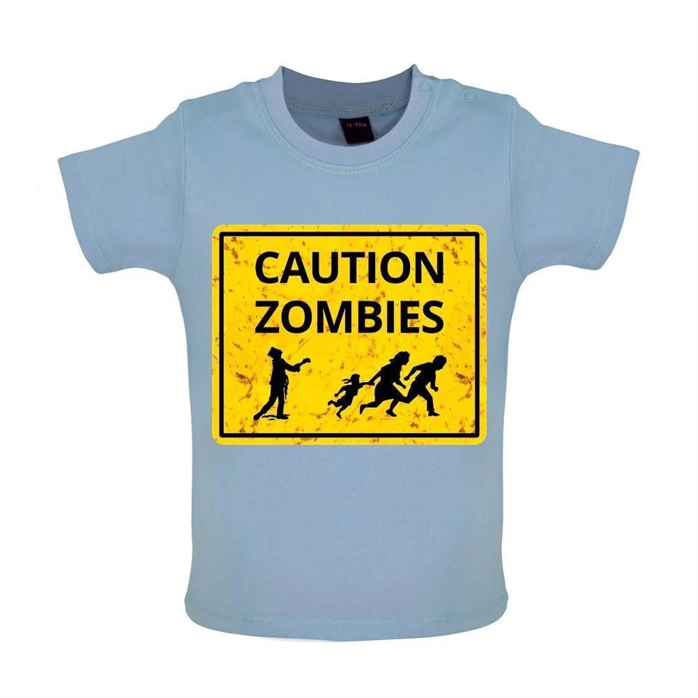 Caution Zombie Road Sign - Kids Baby Kids Boys Girls Unisex T-Shirt / Bodysuit - Halloween Funny