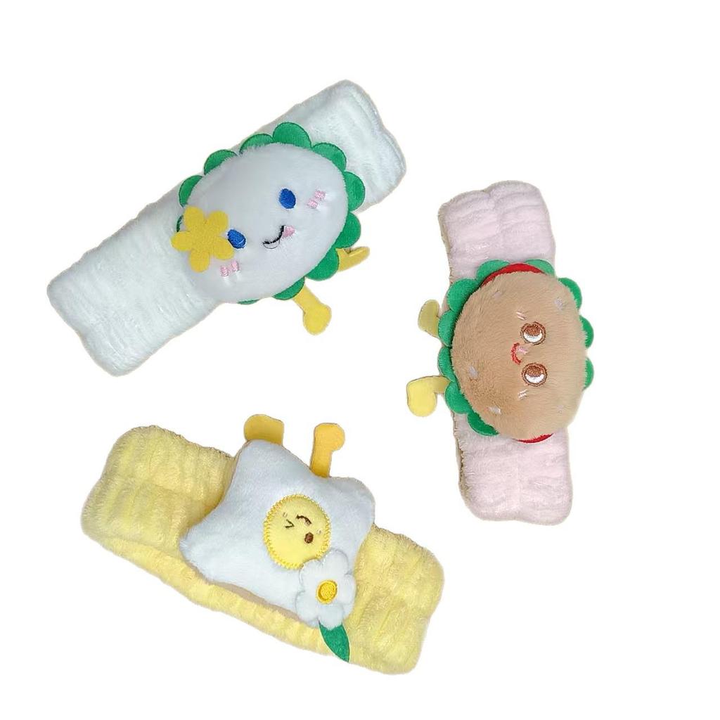 Корейская мультяшная фланелевая рождественская повязка на голову - Милая плюшевая резинка для волос для умывания лица и макияжа