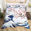 Cherry Blossoms Bedding Set Romantic Theme Pink Comforter Cover Set Duvet Cover Women Girls Couple Teen Soft Comforter,Full Size