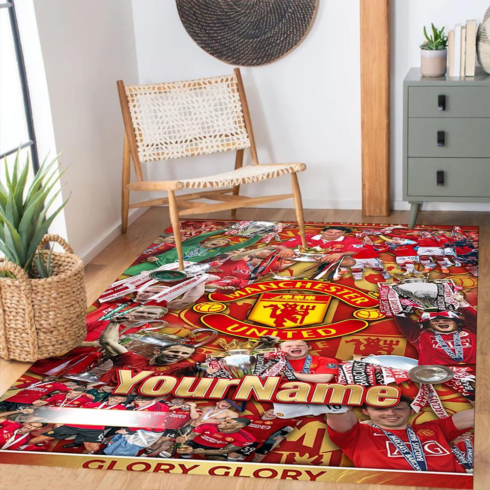 Manchester Personalized Name Area Rug Perfect for Outdoor Living Rooms Dormitory Entryway Anti-slip Rug Anime Office Decor