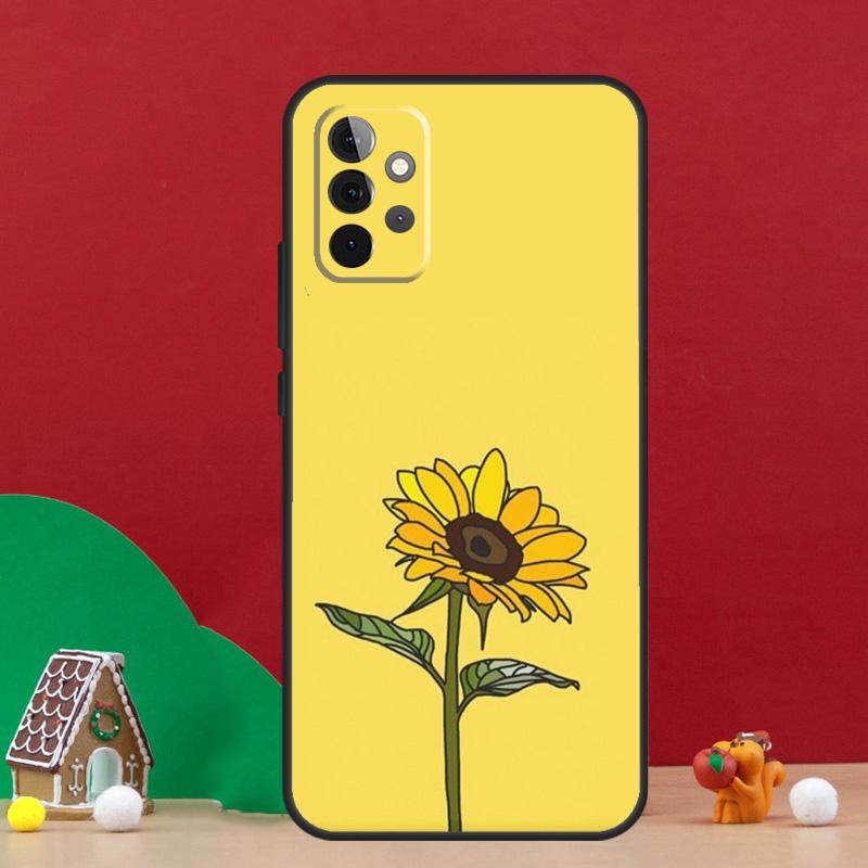 Цветочный чехол с ромашками и подсолнухами для Samsung Galaxy A56 A33 A13 A36 A23 A52 A32 A12 A54 A34 A14 A16 A53 A15 A35 A55 A17