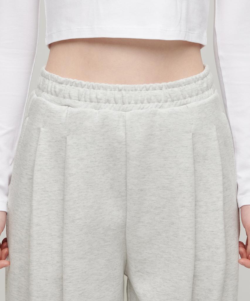MUSINSA STANDARD WOMAN Women'S Double Knit Two-Tuck Wide Lounge Sweatpants [Oatmeal]