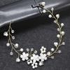 Europe and America Cross Border Pearl Handmade Colored Glaze Flexible Chain Headband Headwear Bridal Wedding Hairware