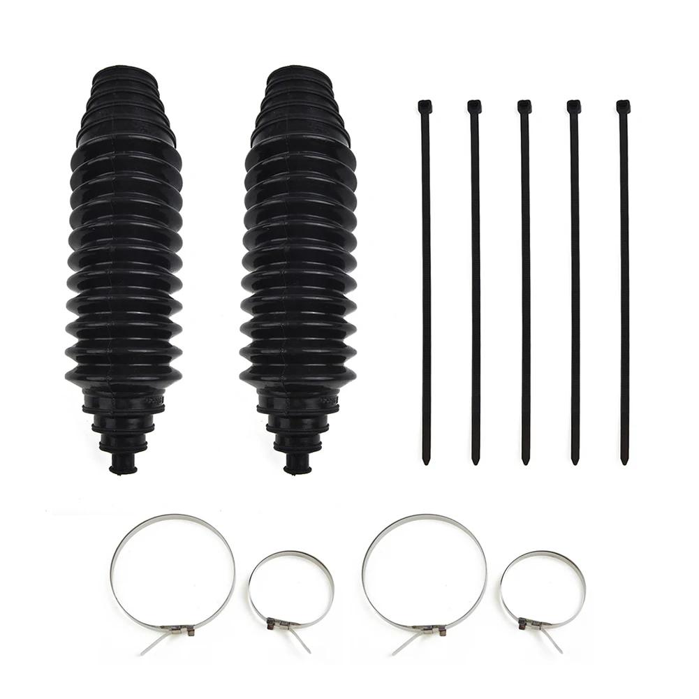 2 Pcs Set Universal Silicone Rack Pinion Steering Gaiter Pinion Boots+Cable Ties+Clamp Kit Silicone Gear Leggings Kits