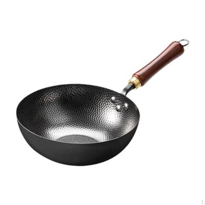 10'' Железная китайская сковорода Wok с крючком для подвешивания, плоское дно для отеля