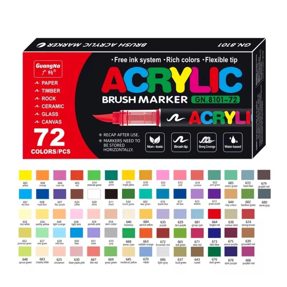 12/24/36/48/60/72/100/120 Colors Markers Brush Christmas Gift Tip Paint Markers Wood Canvas