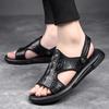 Классические мужские сандалии, летние сандалии с крокодиловым узором, дышащая мужская кожаная обувь, роскошные сандалии, мягкие уличные мужские римские сандалии