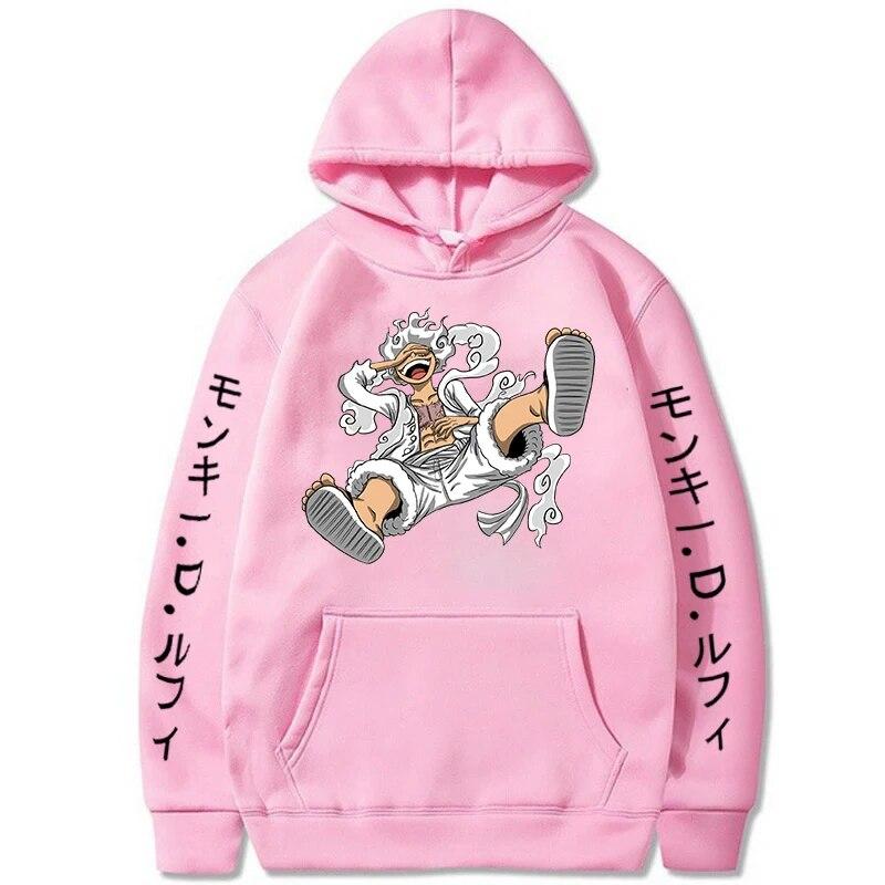 New Gear Fifth Luffy Printed Anime Women Hoodies Sun God Graphic 90s Pullover Casual Streetwear Unisex Autumn & Winter Clothing
