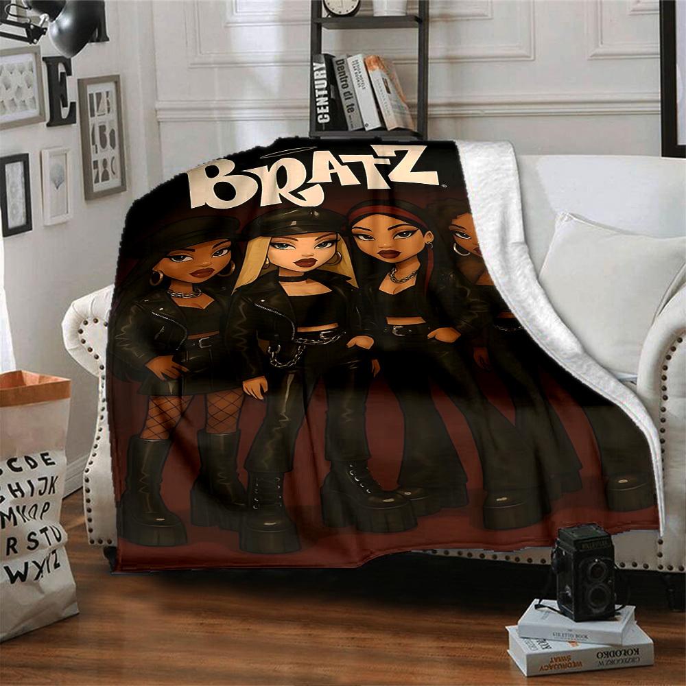 1 шт. Плед Bratz Fashion Мягкий Теплый Плед Для Дневного Сна Для Дивана Софы Офиса Кровати Кемпинга Путешествий, Удобный