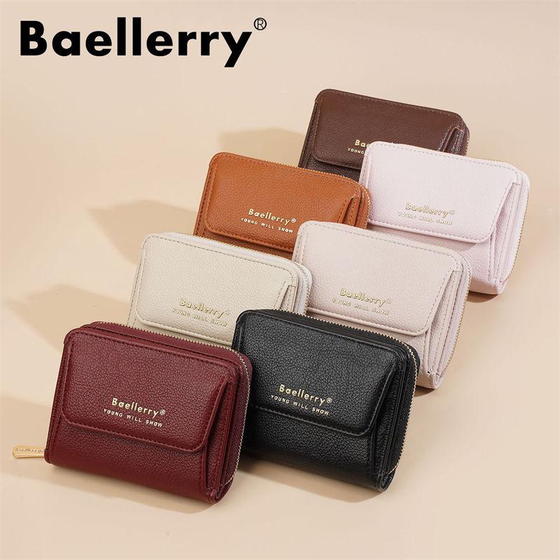 Baellerry Короткие кошельки для женщин Модный кошелек для монет на молнии для дам Классический органайзер для карточек Отделения для денег GZW