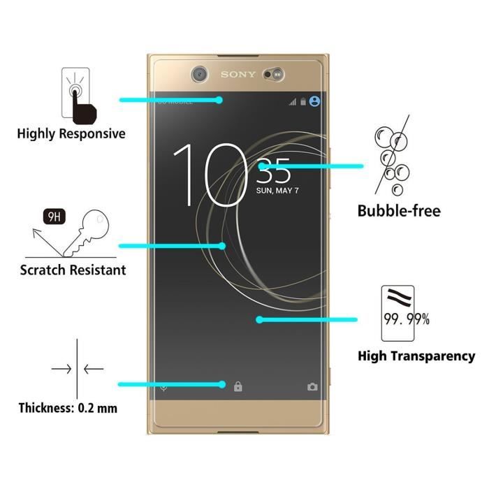 Sony Xperia XA1 ULTRA Tempered Glass - [3 Pack] Ultra Resistant Screen Protector Glass Film [Phonillico®]