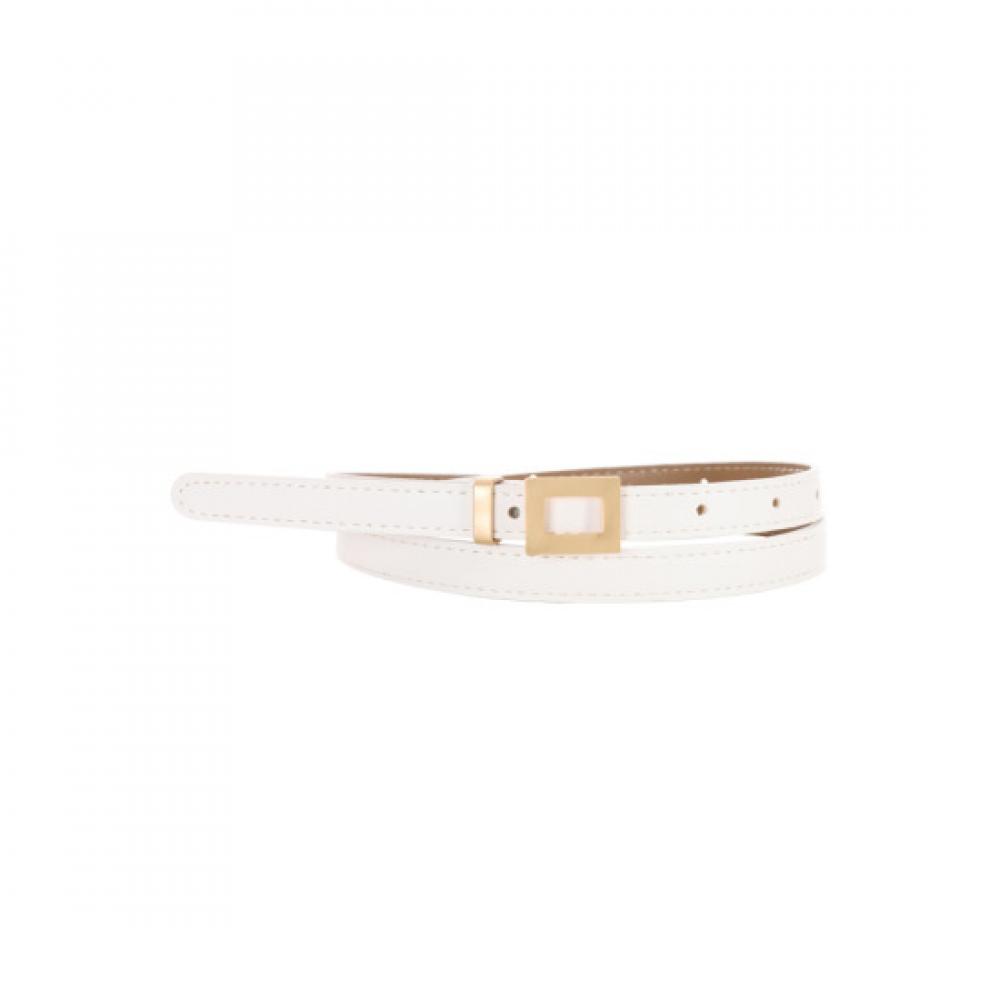 Shop Women Premium Gold Square Ring Slim Belt White Tu Wbt 0749