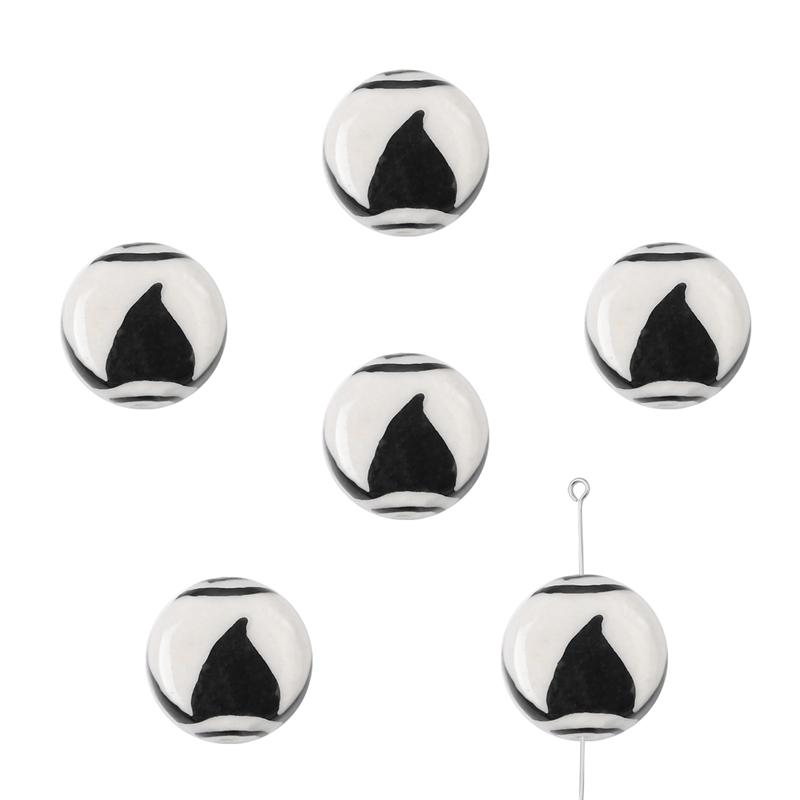 2 шт./пакет, ручная роспись, 15 мм, керамические фарфоровые бусины, цветочные сердечки, очаровательные бусины, свободные бусины-разделители для ожерелья, сережек, сделай сам, изготовление ювелирных изделий