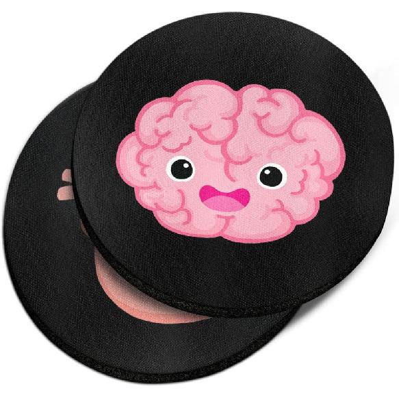 WIRESTER, Orange Tabby Kitten Cat, Black White Tuxedo Cat Design Absorbent Round Fabric Felt Neoprene Car Coasters for Drinks (2.87 inches), 2pcs Set