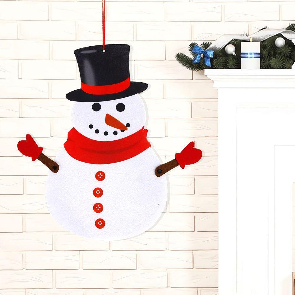 3pcs/set Santa Claus Santa Claus Pendant Cartoon Christmas Wall Hanging  Holiday Party