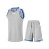 Comfortable Breathable Round Neck Pullover Top Casual Simple Sports Shorts Basketball Set Men Sportswear Ultimate-Gray AATU043-8