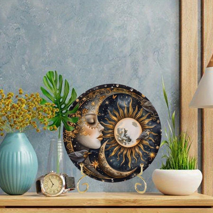 New Acrylic Double-sided Painted Sun Moon Disc Pendant Bedroom Window Easter Holiday Pendant