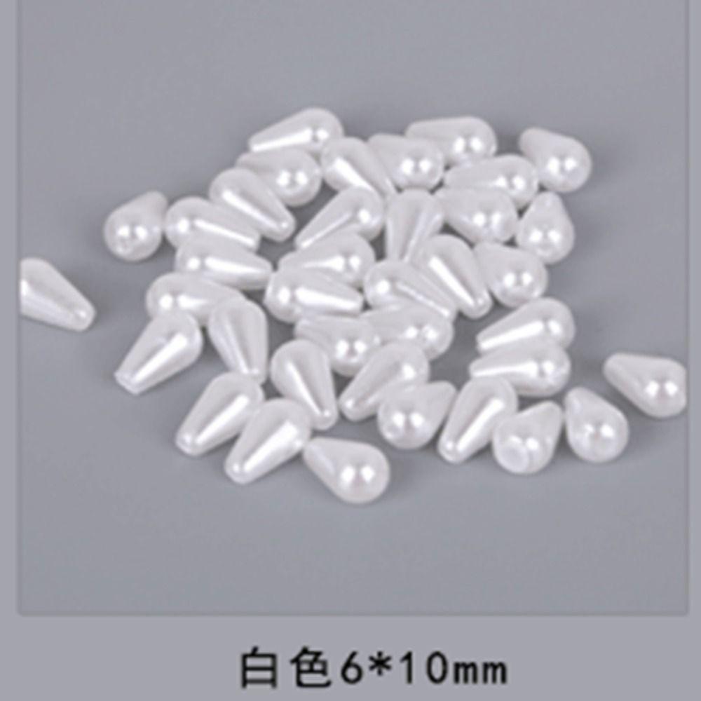 Упаковка из 100 бусин из искусственного жемчуга размером 6x10 мм в форме капли для ювелирных аксессуаров