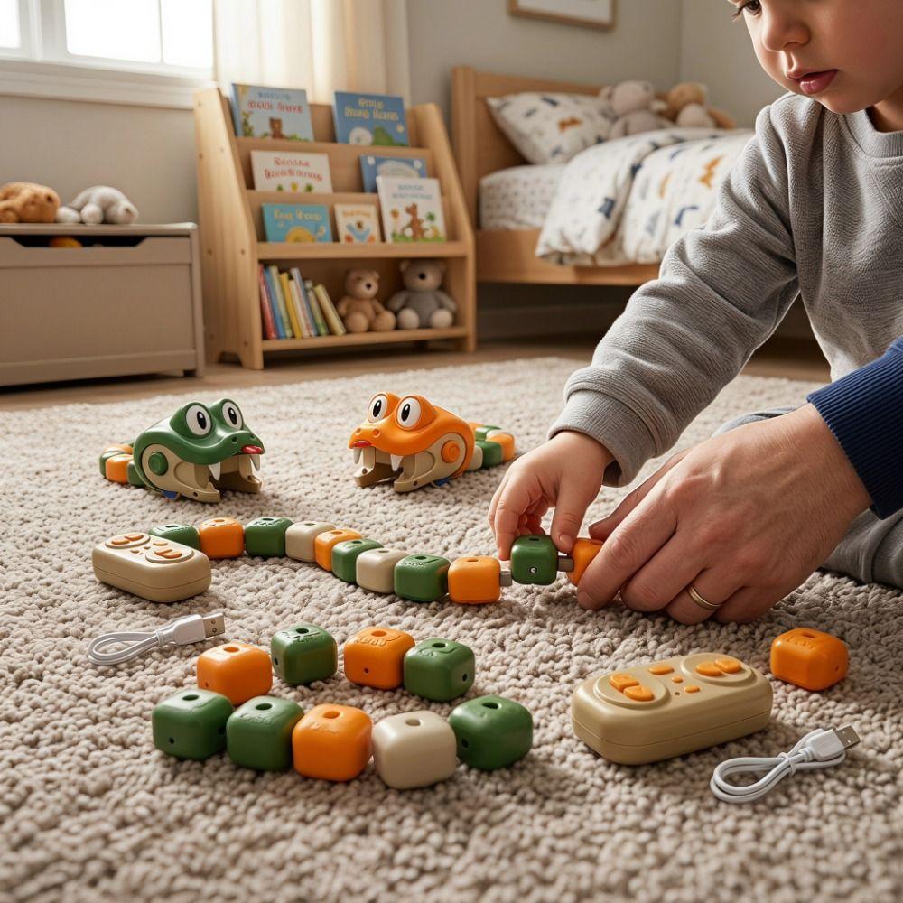 Rechargeable RC Snake Car Toy Interactive Magnetic RC Car Remote Control Car Tabletop Game