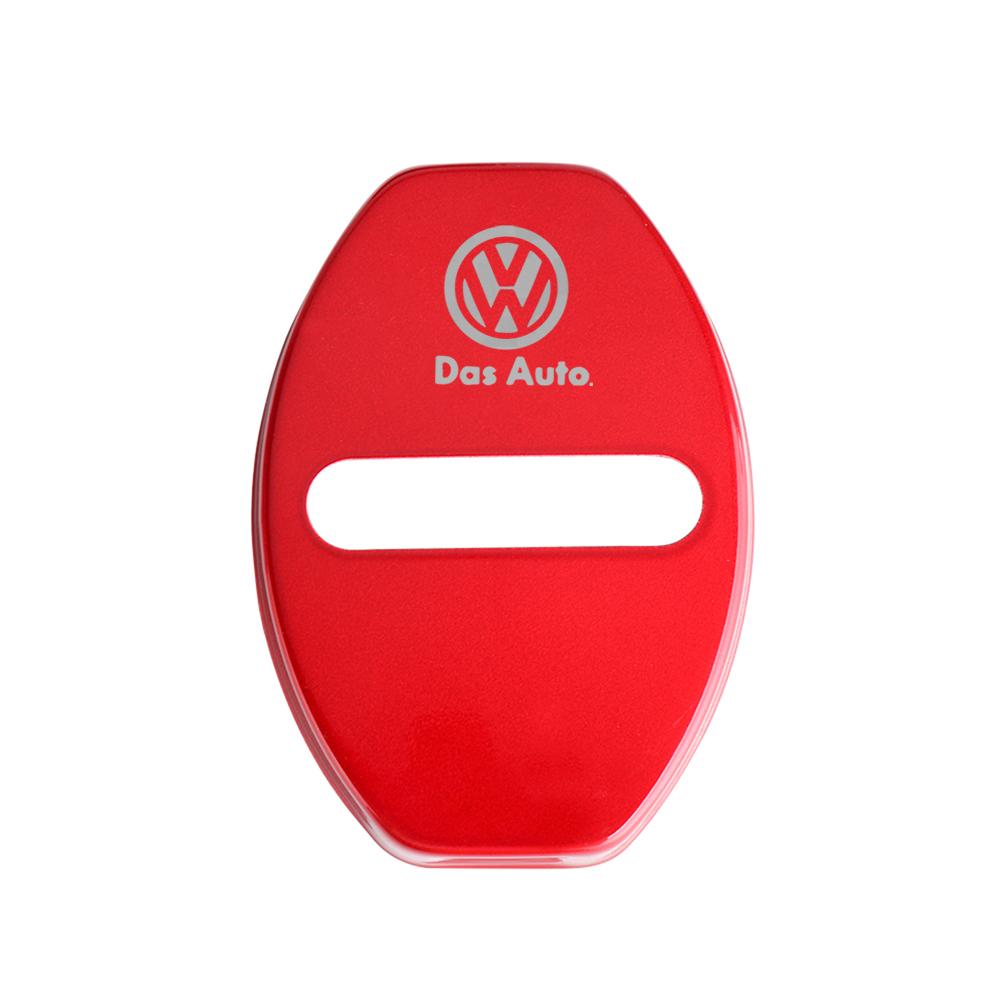 VW 4PCS Car Interior Door Lock Cover Stainless Steel Auto Door Latch Protective Stickers For Volkswagen VW GOLF Polo Beetle Tiguan EO1