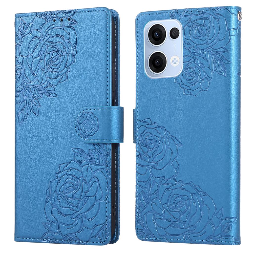 Для Oppo Reno13 5G (Глобальный) Чехол Кошелек из ПУ кожи с розовым цветком и 3 отделениями для карт