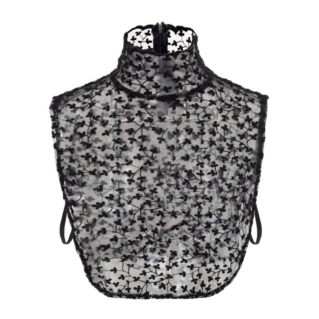 Женская кружевная элегантная водолазка со вставкой, женская съемная полурубашка, блузка с ложным воротником