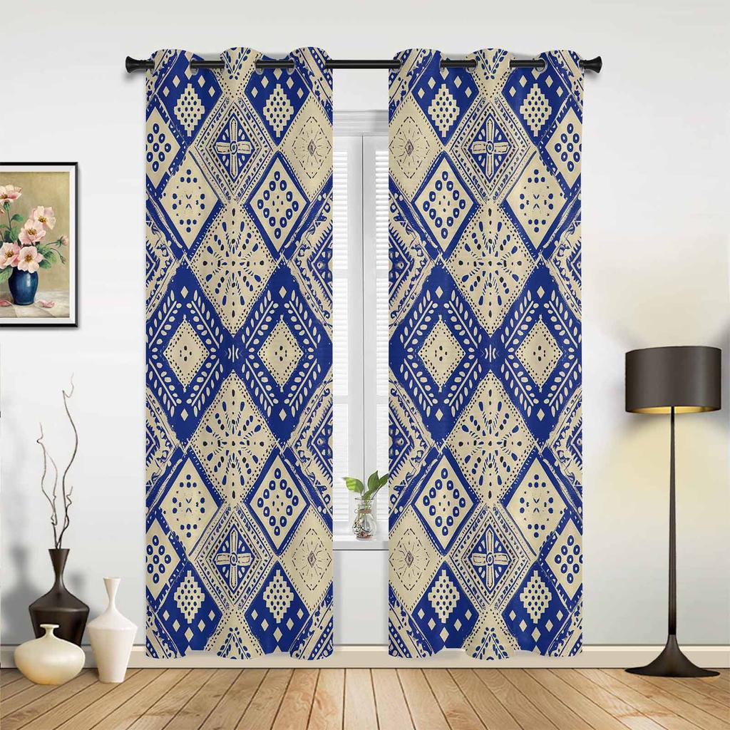 Watercolor Flowers Leaves Vintage Window Curtains for Living Room Luxury Bedroom Curtain Kitchen Blinds Drapes Curtains