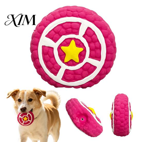Interactive Pet Toys for Boredom And Anxiety Round Shield Dog Toy, Squeaky Latex Chew Training Dogs Fetch Teeth Cleaning Toy Small Medium Tartar