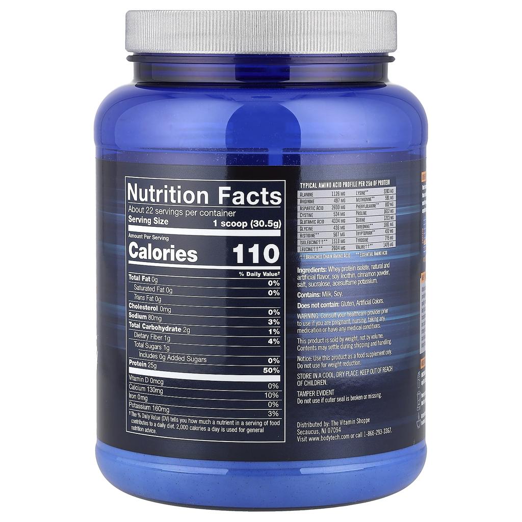 BodyTech Изолят сывороточного протеина, Коричные хлопья, 1,5 фунта (680 г)