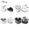 Alisouy 1PC Stainless Steel Heart Skull Eye Red Zircon Ear Tunnels Plug Expander Stretcher Gauges Earrings Piercing Body Jewelry
