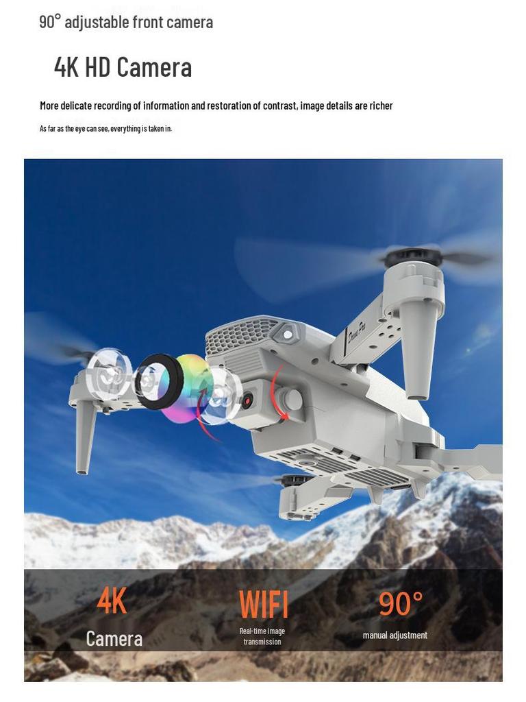 Дрон E88pro/E99pro/K3: Квадрокоптер с двумя камерами для аэрофотосъемки с фиксированной высотой и дистанционным управлением.