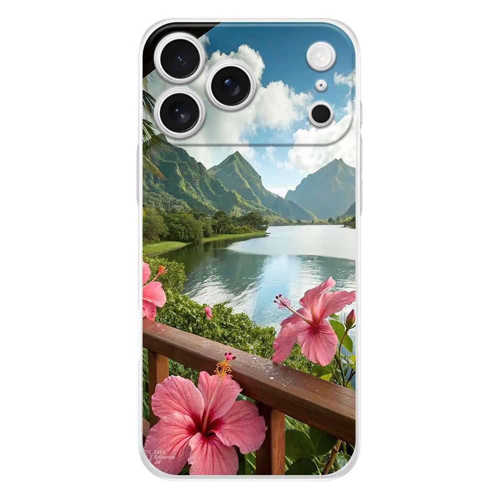 Мягкий чехол для телефона для iPhone 17 Air 16E 16 11 15 14 Pro MAX 12 13 7 8 Plus SE Пасхальный чехол Защита Реалистичный принт цветка лилии