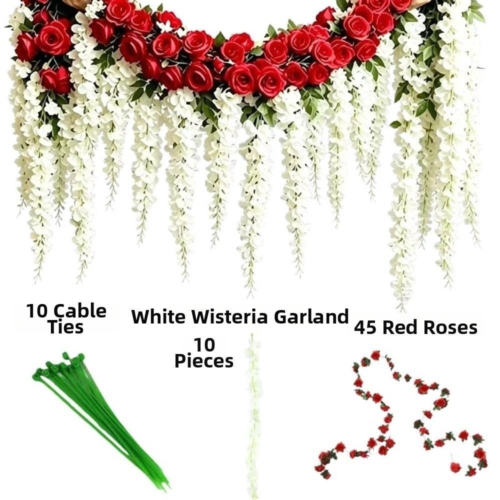 3D Artificial Rose Vine Bushy Wisteria Vine Flower New Hanging Rattan Flower Garden