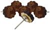 IBA Indianbeautifulart Brown Engraved Knobs 10 Pc Furniture Wooden Scallop Knobs Rustic Drawer