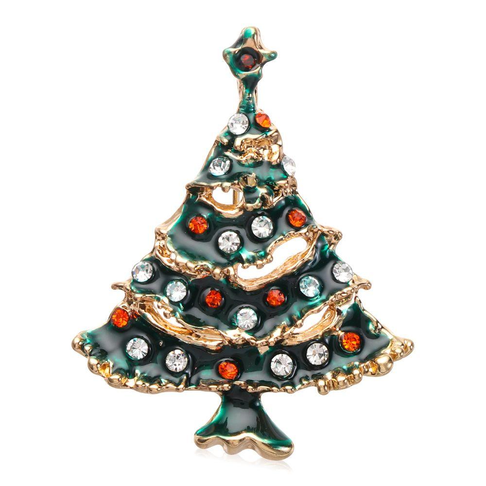 Стразы Модные украшения Рождественский подарок Рождественская брошь Значки Броши Значки Елка