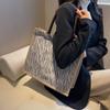Large Capacity Versatile Retro Tote Bag Women's New Fashion Linen Commuter Shoulder Bag Fashion Portable Shopping Bag