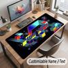 Abstract Geometric Theme Customized Mouse Pad Personalized Print Name Text Desk Mat For Home Office Table Decor