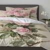 Modern Classic Double Pink Flower Rose Vintage With Pillow Case Custom 3pcs Bed Home Textile Quilt