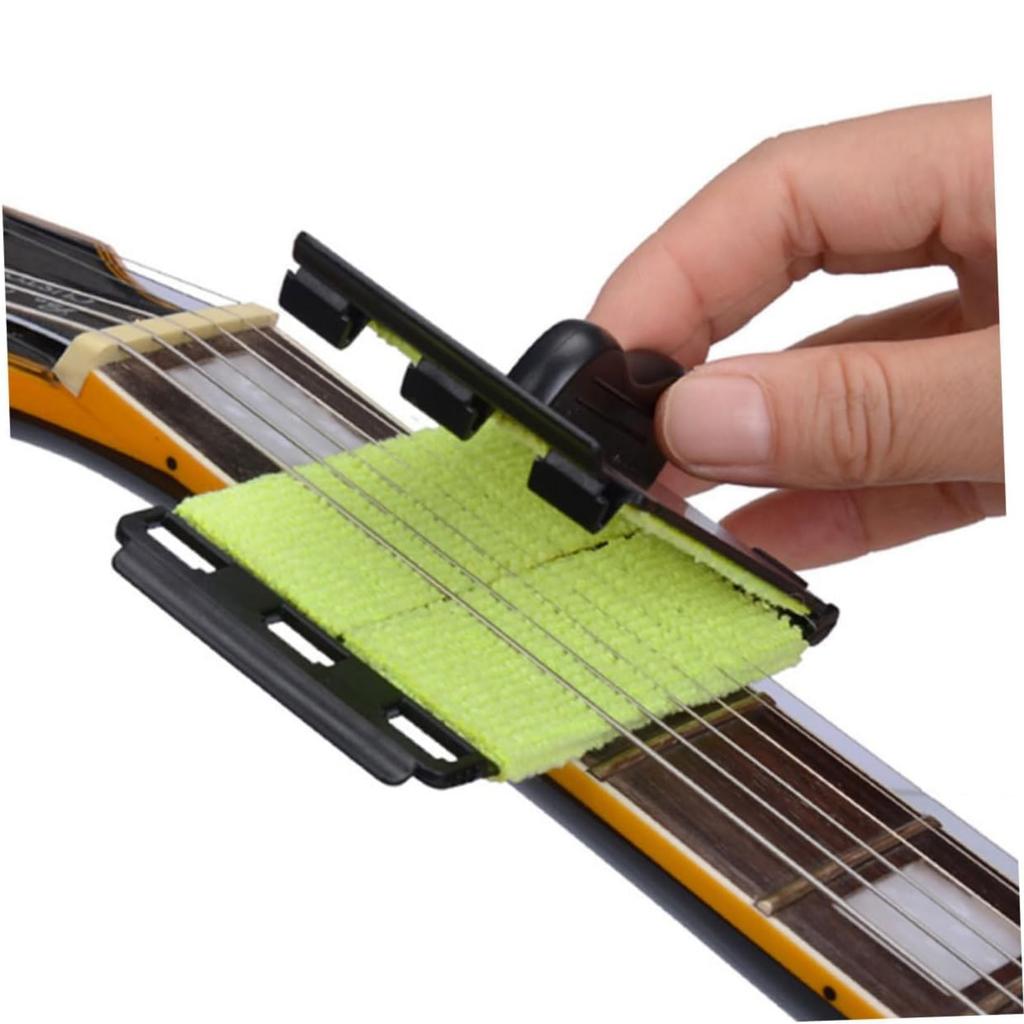 Флосс для ладов, Очиститель струн гитары Для обслуживания накладки грифа и грифа Многоразовый чистящий инструмент для гитары, баса, укулеле