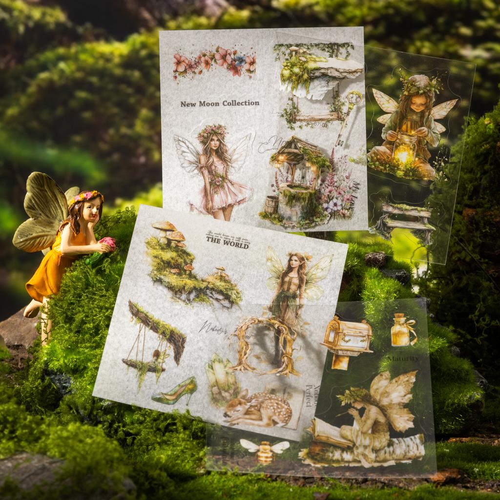 Книга наклеек на тему лесных эльфов 20 листов/пакет для скрапбукинга, DIY, коллажного материала, фонового украшения, журнальных принадлежностей