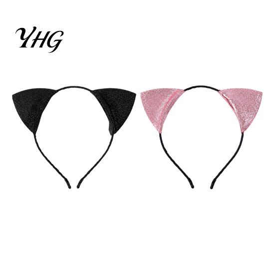 Cute Animal Ear Headpiece Furry Cat Ears Headband for Women, Glitter Hair Accessories Accessory Halloween Costume Cosplay Party And Masquerade Events